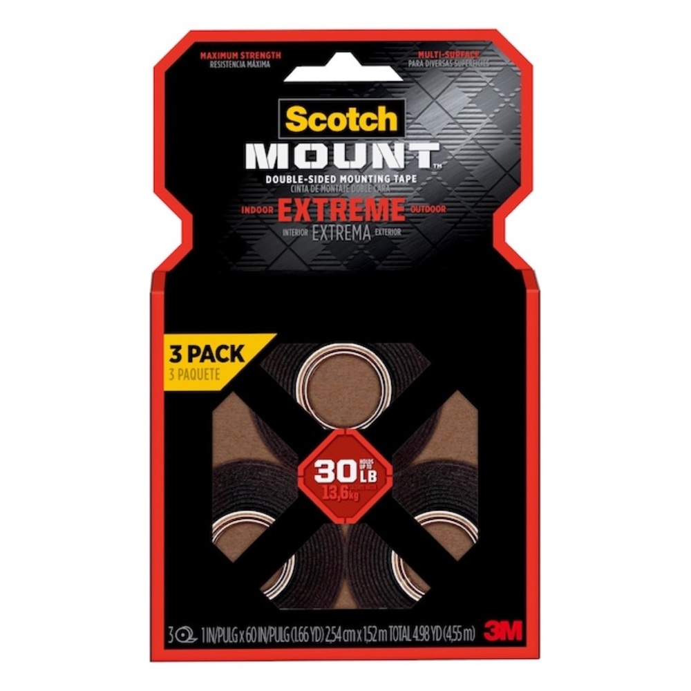 Scotch-Mount Extreme Double-Sided Tape 414H-3PK NIB.